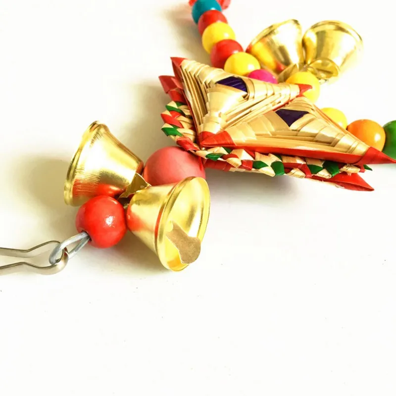 Натуральная трава тканая красочная клетка для попугая Висячие игрушки игрушка