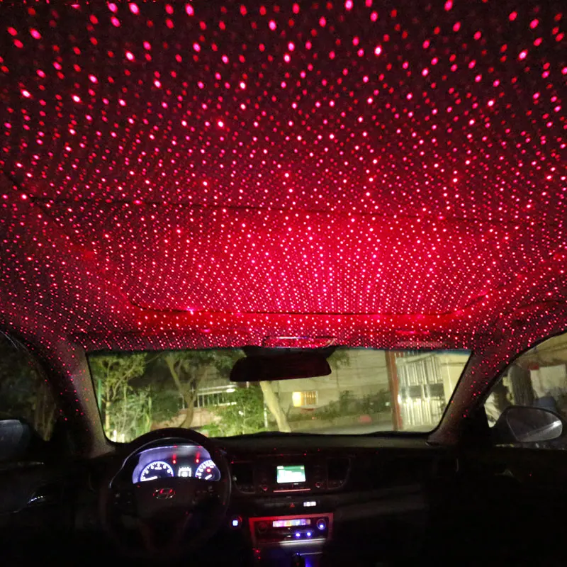 

Car Roof Ambient Star Light Mini Usb Port Led Interior Projector Starry Atmosphere Lights Auto Room Laser Galaxy Decorative Lamp