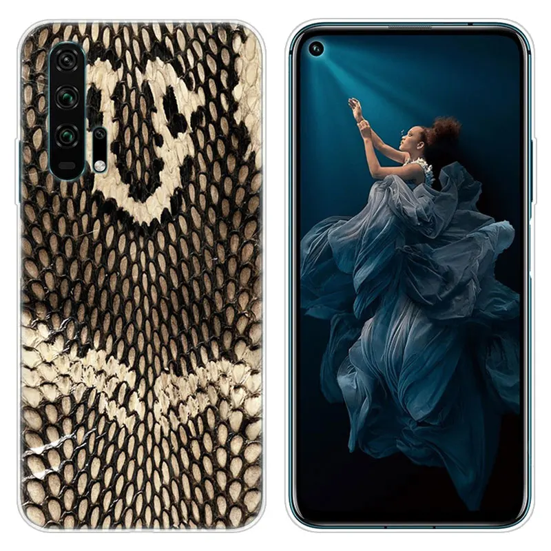 Силиконовый чехол с цветной кожаной текстурой змеи для Huawei NOVA 5i Mate 30 Lite Y9 Prime P Smart Z