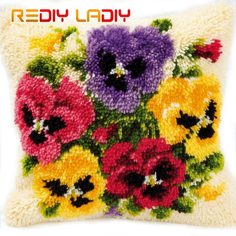 Крюк с защелкой Цветок анютины глазки Дейзи Чехол на подушку принтом Цвет холст