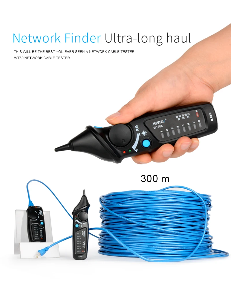 MESTEK WT60A тестер для телефонного кабеля tracer сетевой кабель тестер детектор линия finer
