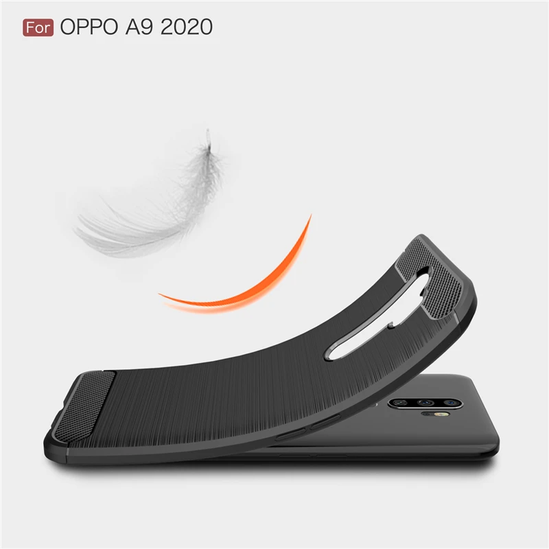 carbon fiber case for oppo a5 2020 case rubber bumper silicone shockproof cover for oppo a5 2020 cover case for oppo a5 2020 free global shipping