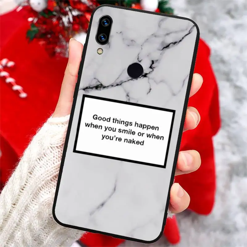 

Marble phrase text art Phone Case For Xiaomi Redmi note 7 8 9 t k30 max3 9 s 10 pro lite