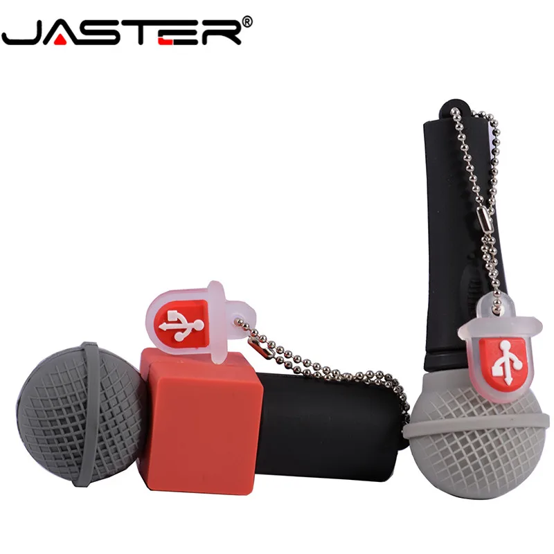 JASTER USB 2,0 мультяшная модель микрофона USB флеш-накопитель 4 ГБ 8 ГБ 16 ГБ 32 ГБ 64 ГБ флеш-накопитель внешний накопитель U диск подарок