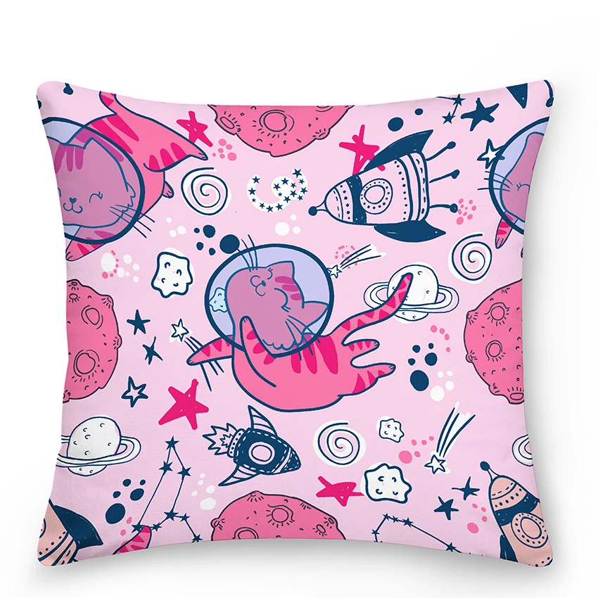 Чехол для диванной подушки с мультяшным рисунком декоративная квадратная