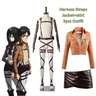 Хит продаж; Аниме обувь для косплея по аниме атака на Титанов Косплэй Shingeki no Kyojin Recon корпус кожаная юбка Hookshot Ремни подтяжки Акерман костюм