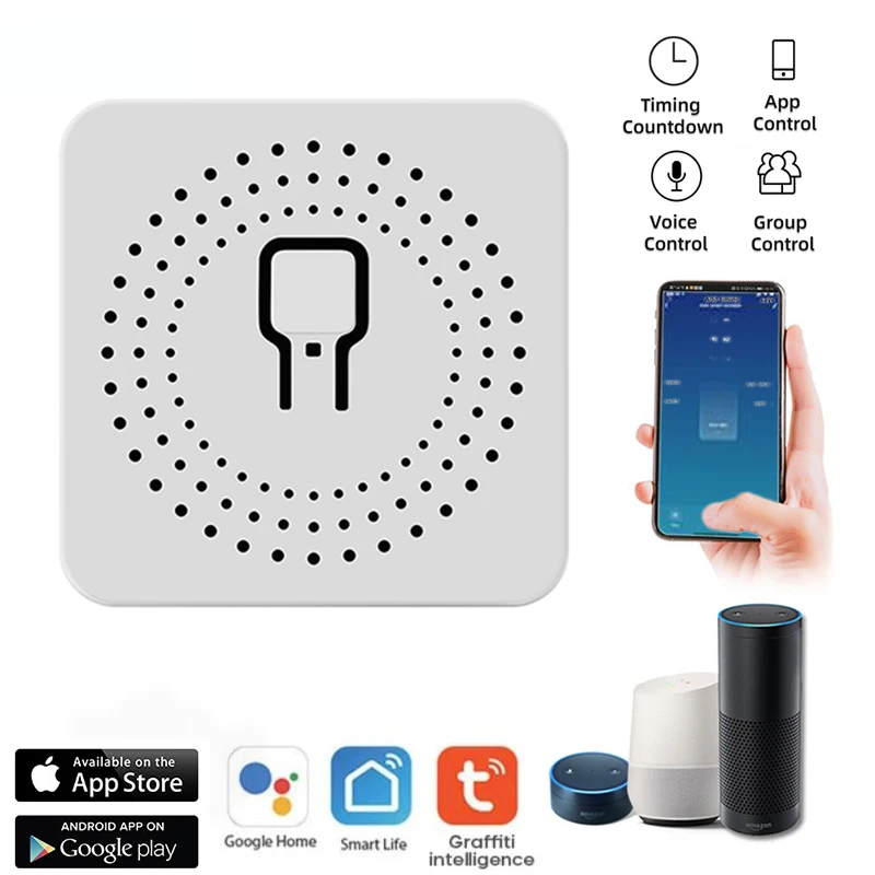 

10A Mini Smart Wifi Switch Voice Remote Control Smart Home Automation Module Applicable For Tuya Alexa Google Home Smart Life