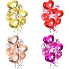 9 шт.лот шары из алюминиевой фольги в форме сердца, латексные шары с конфетти для детей, день рождения, вечеринка, свадьба, украшения, шары для будущей мамы