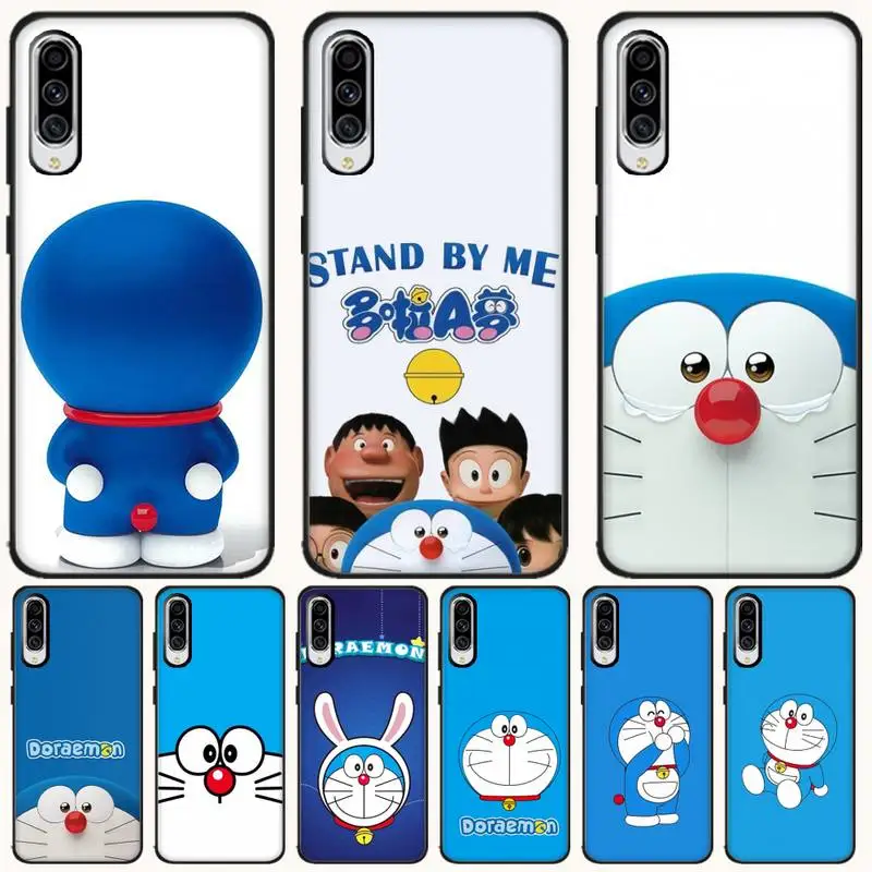 

Cartoon Doraemon Magic Cat Phone Case Black TPU Soft For Samsung Galaxy A10 A20 A21 A30S A40 A50 A51 A70 A71 Note Cases Cover