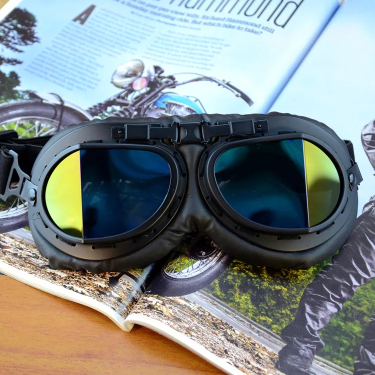 Colored Lens Мото rcycle очки винтажные moto cross анти-УФ Регулируемая езда Защитная Боевая Тактическая Военная защитные очки Мото очки ретро - Цвет: Colored Lens