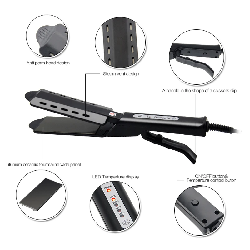 Электрический Выпрямитель для волос четырехзубчатая регулировка температуры