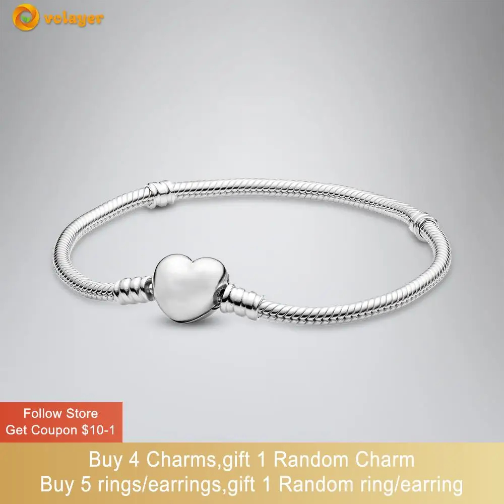 

Volayer 925 Sterling Silver Bracelet Heart Snake Chain Bracelets Friendship Bangles for Women Jewelry Making Birthday Gift