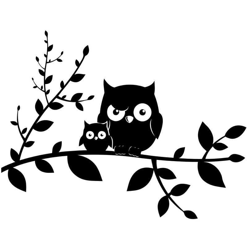 

Car Sticker Owl Family Bird In Tree Branch Fashion PVC Sticker Car Sticker Car Styling 19.5 X15 Cm