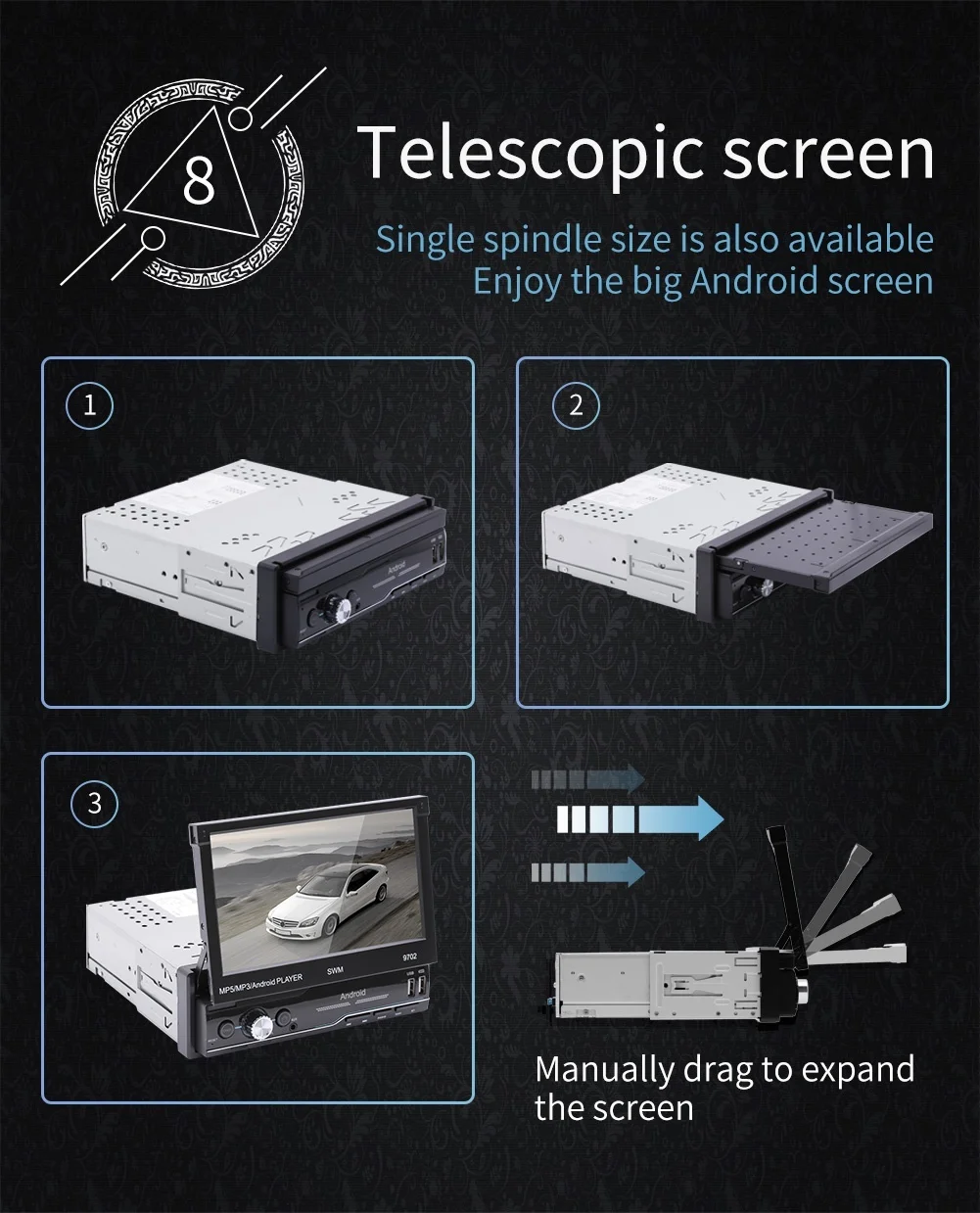 1 Din Android 8 GPS навигация автомобильный мультимедийный плеер Wifi Авторадио с