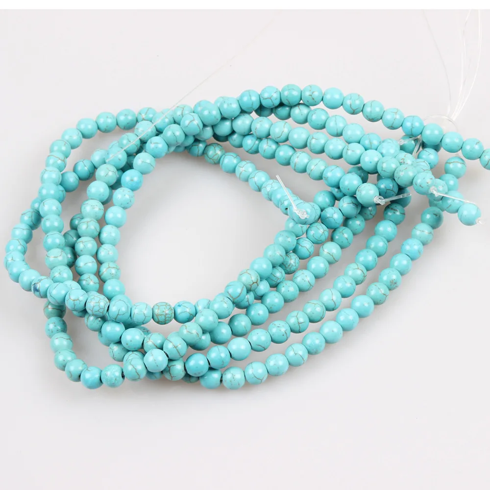 Оптовая продажа бирюзовых круглых бусин из натурального камня 8 мм Круглый