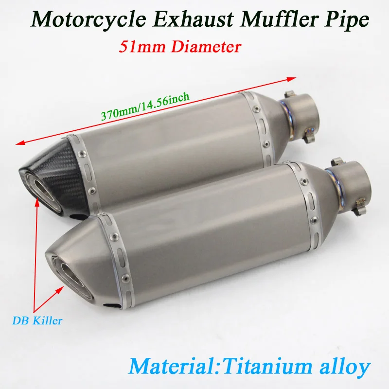 

Выхлопная труба выхлопного отверстия мотоцикла для 38-51 мм Глушитель из титанового сплава съемный дБ убийца 14,56 дюймов Длина трубы глушителя...