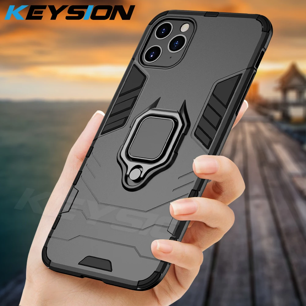 Противоударный армированный чехол KEYSION для iPhone 11 Pro Max подставка с кольцом
