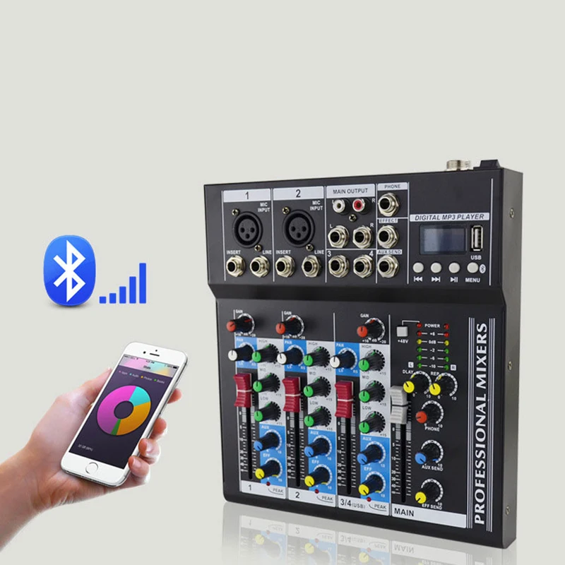 JAYETE 2020 новейший портативный Профессиональный 4-канальный мини USB аудио микшер с