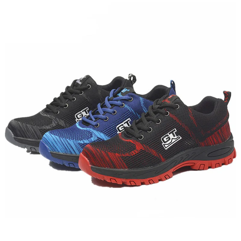 

Plus Size Men Shoes Breathable Mesh Casual Shoes Fashion Sneakers Steel Toe Outdoor Safety Shoes Slip-on Men Sneakers Work Shoes