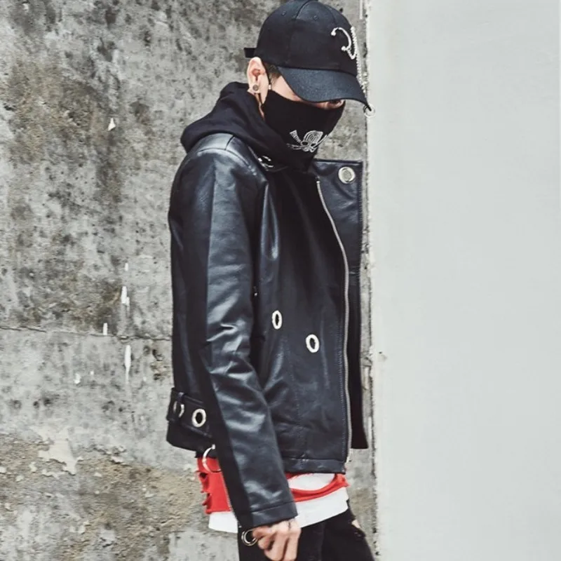 Мужская верхняя одежда из искусственной кожи Повседневная Уличная куртка