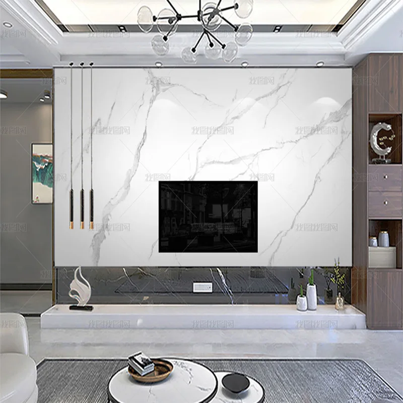 Новый 3D простой роскошный Джаз белая мраморная доска обои для гостиной ТВ Фон