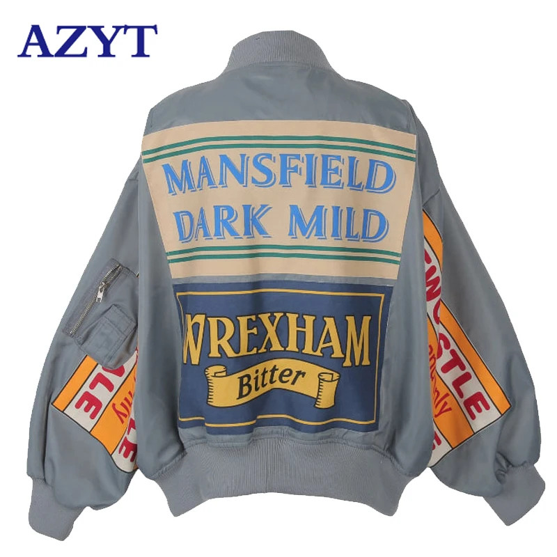 

Harajuku Loose Bomber Streetwear Casual Basic Coat Oversize Short Jacket Spring Jacket Women Windbreaker Coat Patch Designs