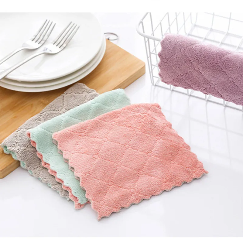 

8pieces Household Super Absorbent Microfiber Towel Kitchen Dish Cloth Non-Stick Oil Washing Rag Tableware Cleaning Wiping Tool