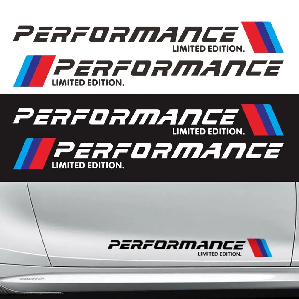 

2pcs Car Stickers M Performance Limited Edition Auto Side Door Reflective Decals Pearl Cotton and OPP Bag Packaging