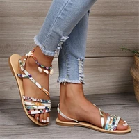 womens sandals large size summer style flat color matching platform sandals women fashion casual breathable womens shoes slides