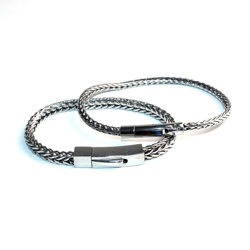 Гламурный Круглый браслет-цепочка для мужчин Pulseira ювелирные изделия подарок браслет серебряный Модный панк пара Будда браслет женский BB106