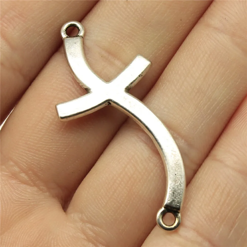 

10pcs 45x20mm Antique Silver Color Cross Connector Charms For Jewelry Making B12477