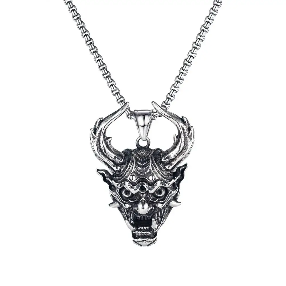 

New Retro Skull Bull Head Pendant Necklace Men's Necklace Fashion Metal Sliding Animal Pendant Accessories Party Jewelry
