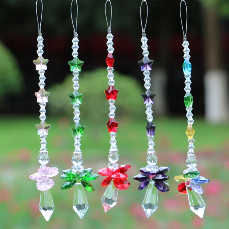 1 шт. чакра Кристалл ангел-хранитель Suncatcher висячая звезда Призма Радуга