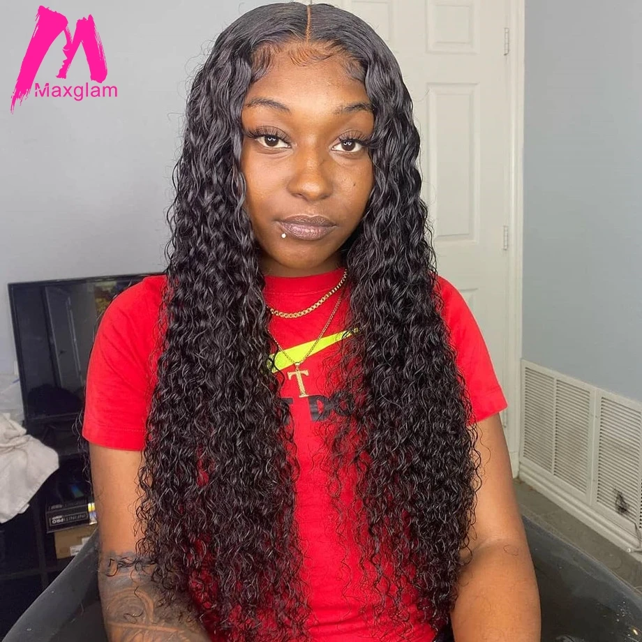 Парик с фронтальной волной бразильские 30 дюймов кудрявые кружевные передние