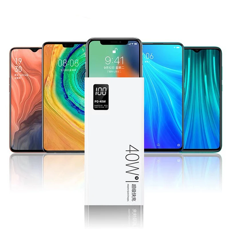 Внешний аккумулятор 20000 мАч 10000 40 Вт для Huawei P40 P30 iPhone 12 Samsung Xiaomi | Мобильные телефоны