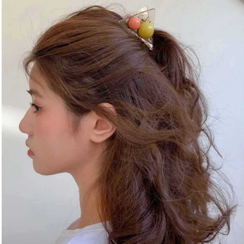 Женские Треугольные заколки крабы для волос с шариками аксессуары 2020|Шпильки и