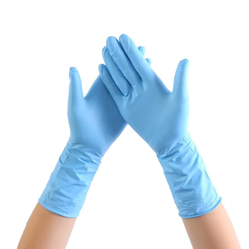 

100pcs Blue Disposable Rubber Gloves Household Cleaning Catering Food Gloves Thick Durable Gloves