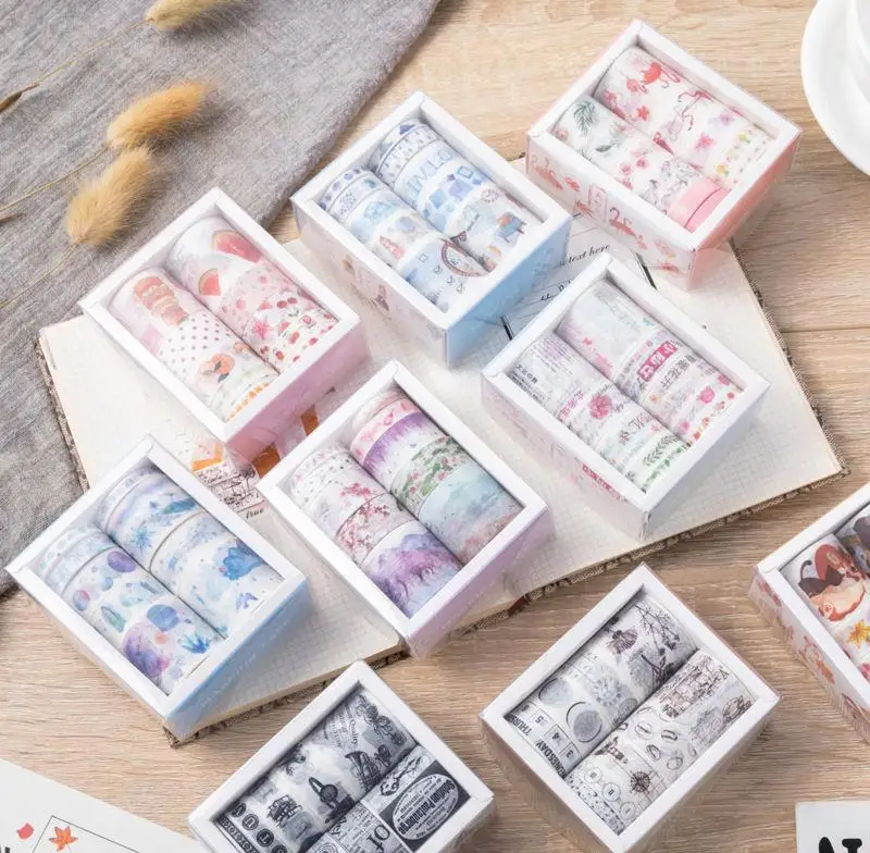

Washi tape cute literary material set simple girl diy decoration hand account sticker Kawaii korean stationery office supplies
