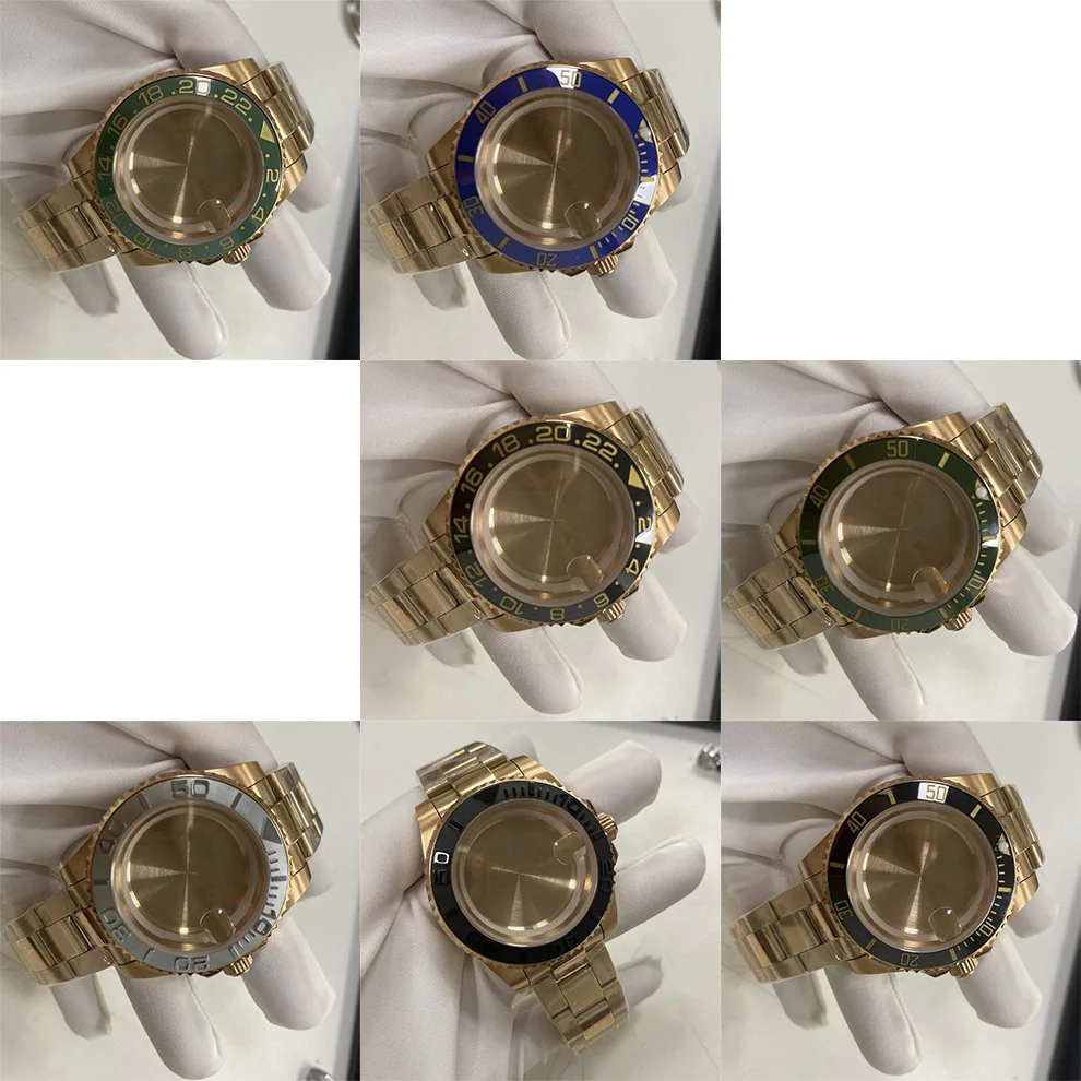 

Watch Accessories CASE Band for Rolex Watches Men ETA 2836 2834 Japan 8215 8205 8200 Case RoseGold Band 41mm FOR 28.5MM Dial