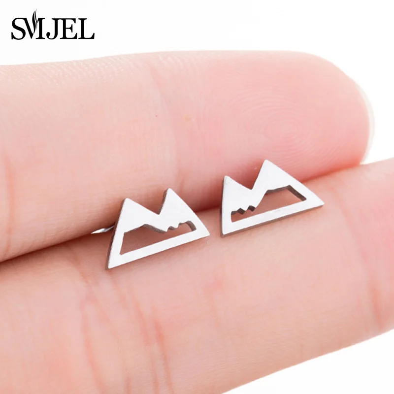 Женские серьги гвоздики SMJEL из нержавеющей стали в минималистичном стиле с