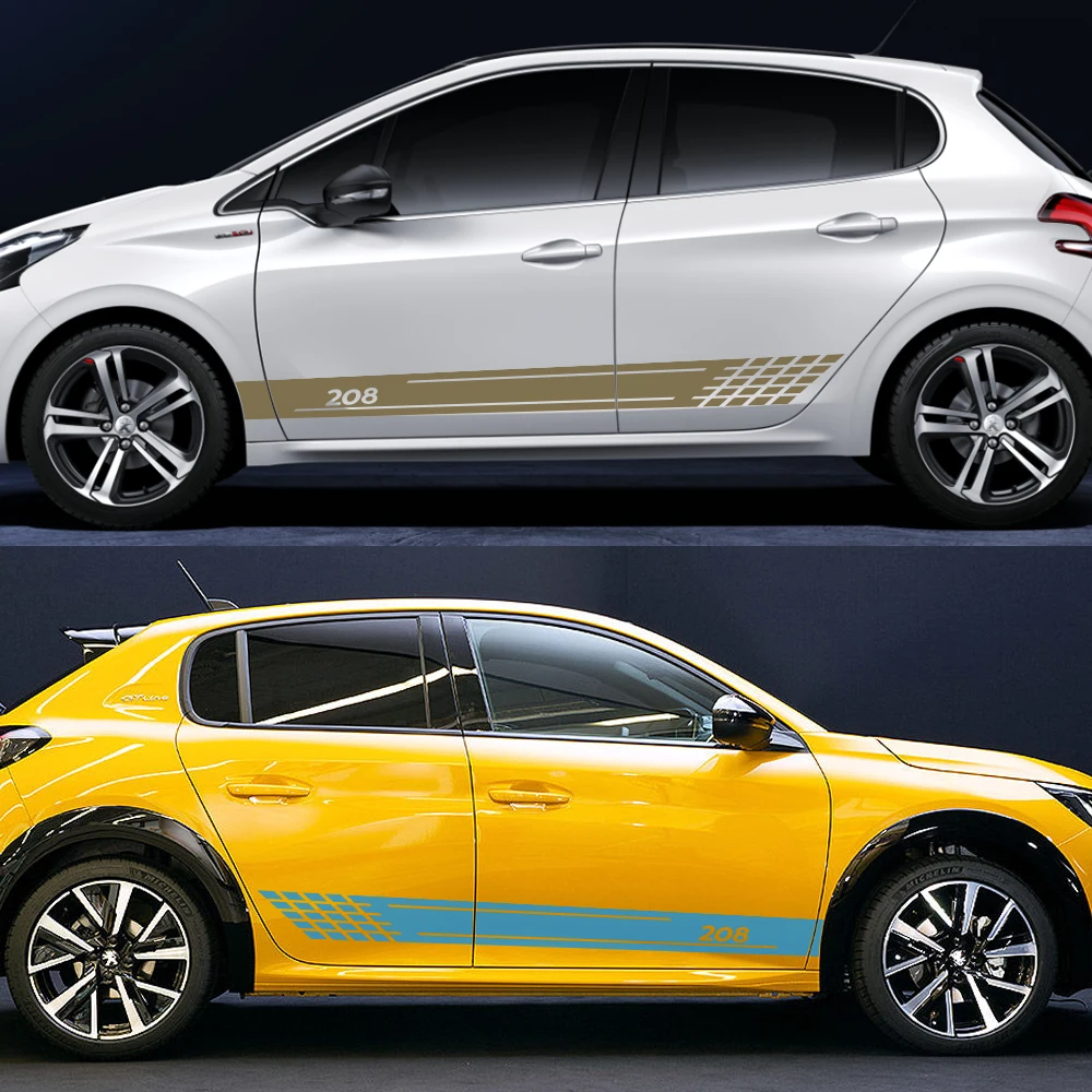 2 шт. для Peugeot 208 Графический виниловые наклейки из ПВХ Авто украшения