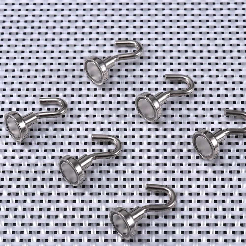 

6pcs Magnetic Hooks Hooks Strong Hanging Hooks Household Hooks (Silver)