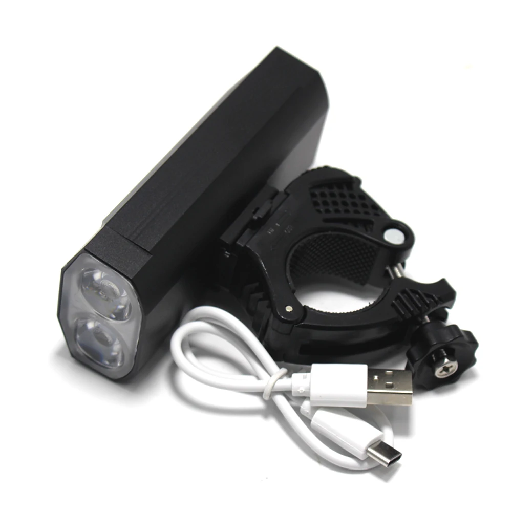 Satin Al Şarj Edilebilir Bisiklet ışığı 2 * T6 LED Bisiklet Far IP65 Su Geçirmez Bisiklet El Feneri MTB ön Lamba Güç Bankası Aksesuarları