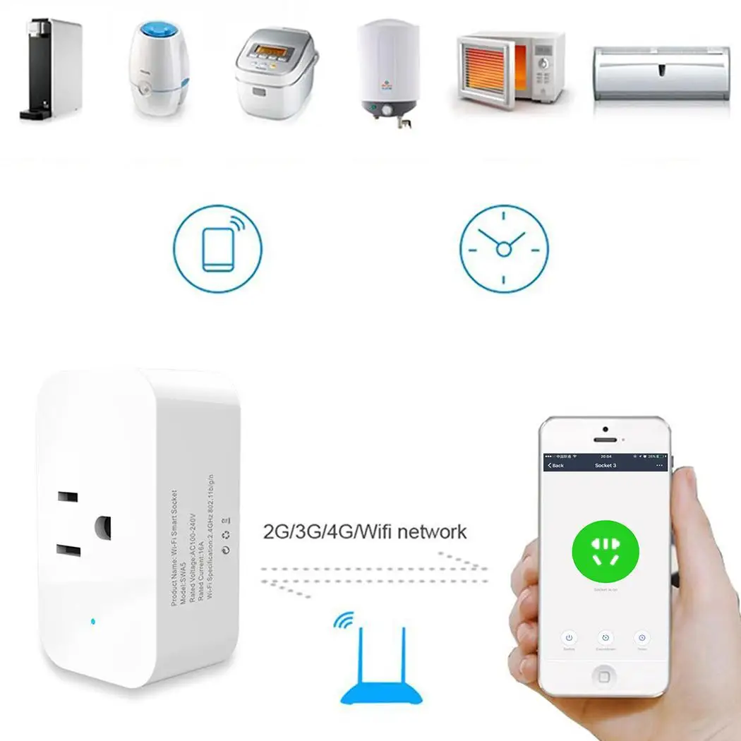 2 шт. интеллектуальная Розетка WiFi беспроводной пульт дистанционного розетка