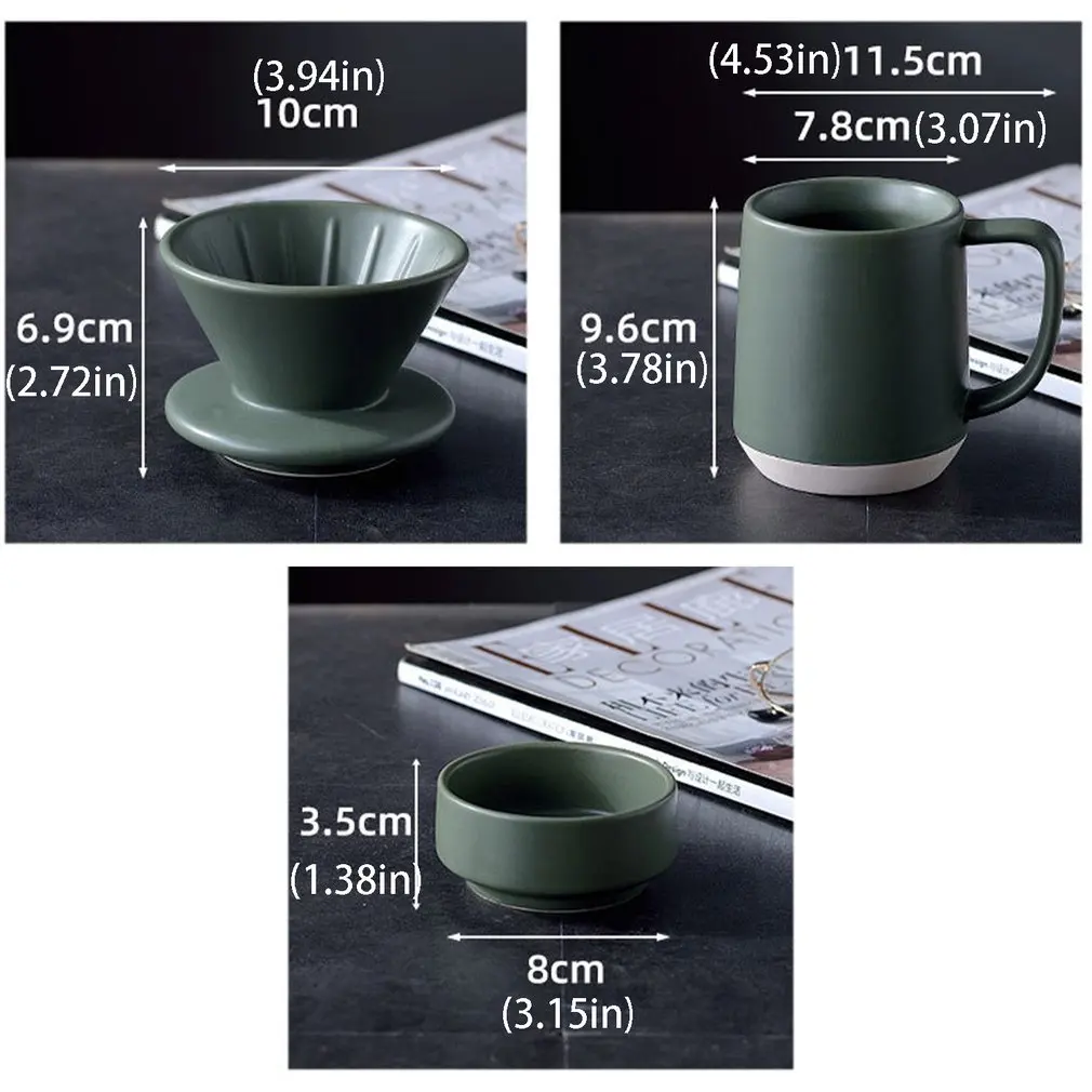 

Ceramic Coffee Dripper Engine Coffee Drip Filter Cup Permanent Pour Over Coffee Maker Separate Stand For Home Restaurants