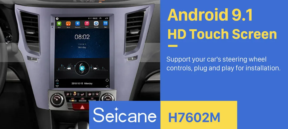 Seicane Android 9,1 9,7 дюймов Автомобильный головное устройство плеер для 2010- Subaru Outback левый руль gps Navi поддержка Carplay OBDII