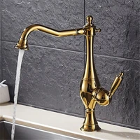 kitchen sink faucets brass mixer water tap hot cold single handle rotating goldantiquenickelblack oil brushed deck mounted