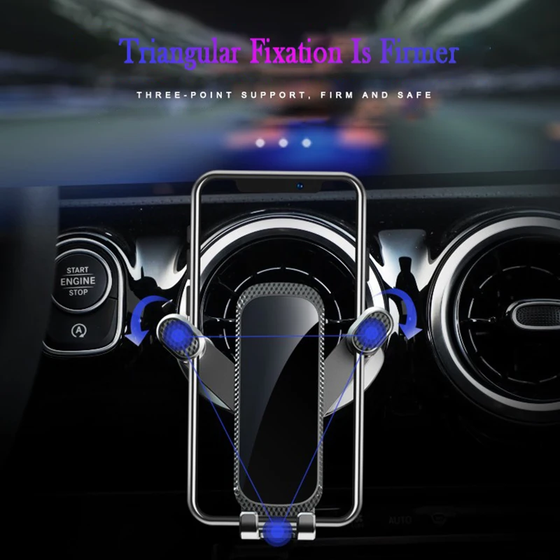 Black Air Outlet Car Mobile Phone Holder I-type Universal 360-degree Rotating Multi-purpose GPS Gravity | Автомобили и мотоциклы