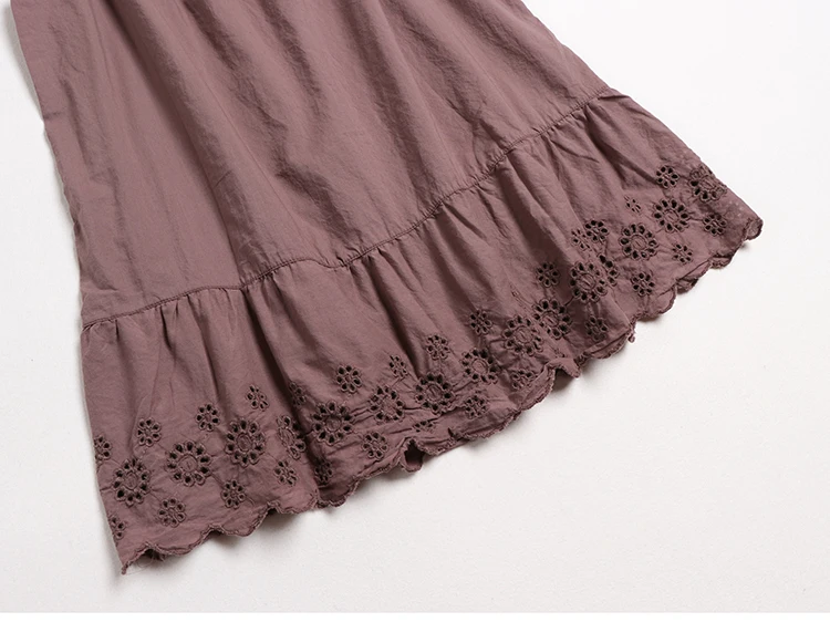 

Japan Style Mori Girl Embroidered Base Vest Cotton Lace Loose Solid Color Sling Vest Women