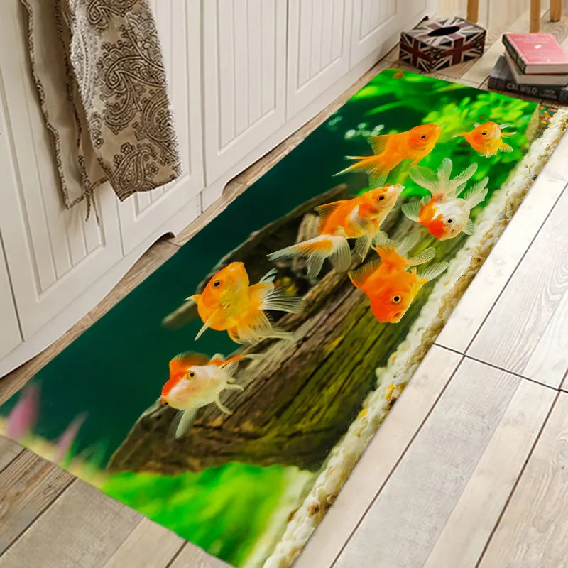 

Маленький рыбий коридор ковер для кухонной и входной двери коврик нескользящий напольный коврик для ванной комнаты коридор Бесплатная дос...